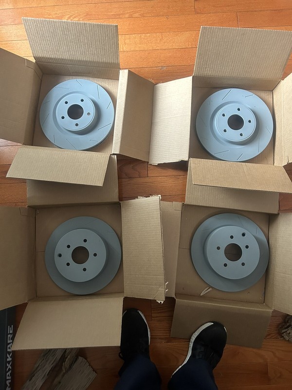 CUSTOM HAWK PERFORMANCE SLOTTED ROTORS FRONT/REAR