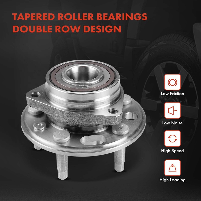 Front Drilled Brake Rotor &Pad + Hub Bearing for Buick LaCrosse Chevrolet Malibu gallery