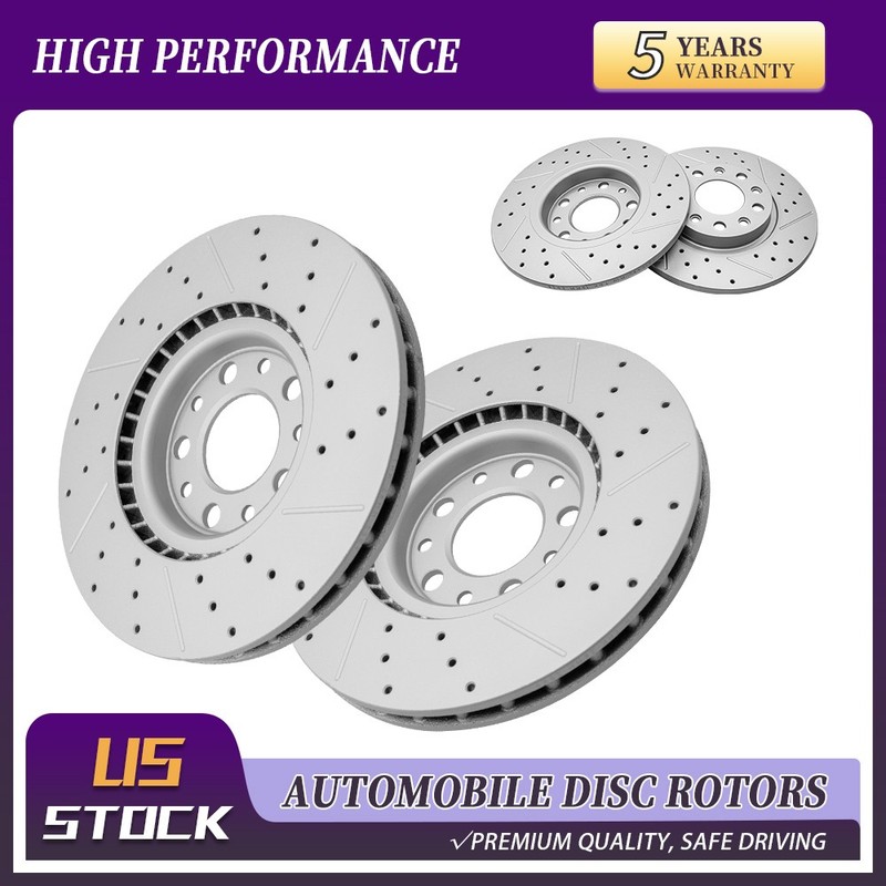 12.01″Front 10.95″Rear Drilled Disc Brake Rotor For 2015 2016 2017 Chrysler 200