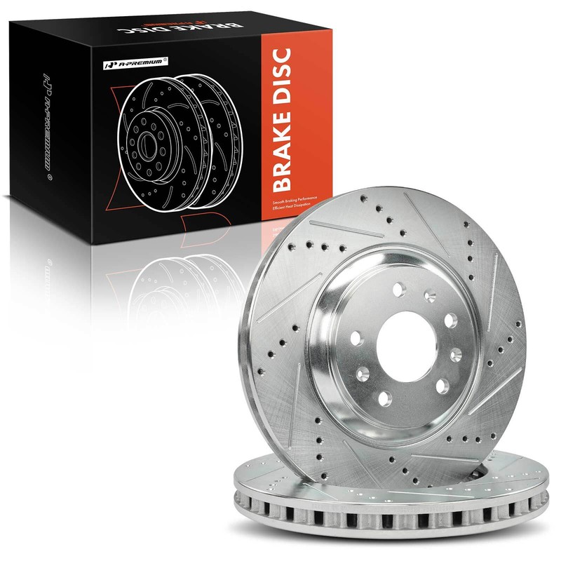A-Premium Front Side Drilled Brake Rotor for Cadillac CTS STS Pontiac Bonneville gallery
