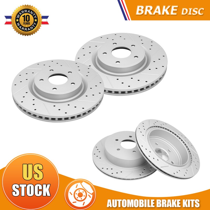 4PC Front + Rear Drilled Brake Rotors For Nissan Pathfinder Murano INFINITI QX60