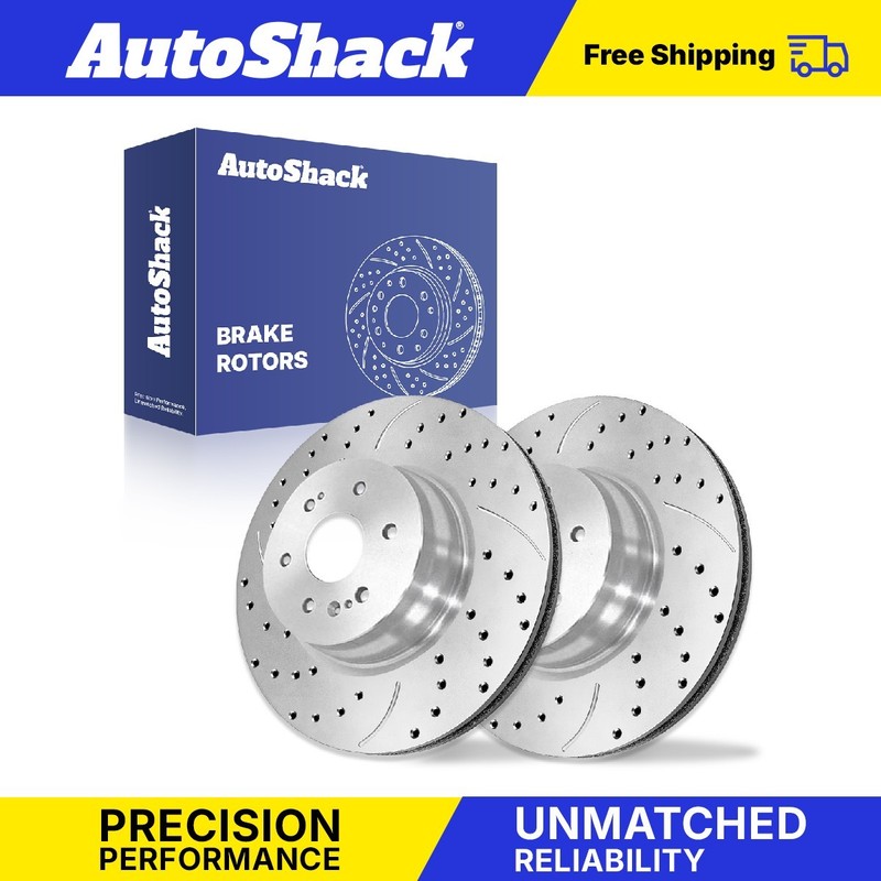 Rear Drilled Slotted Brake Rotors for Chevrolet, Silverado 1500 2019-2025