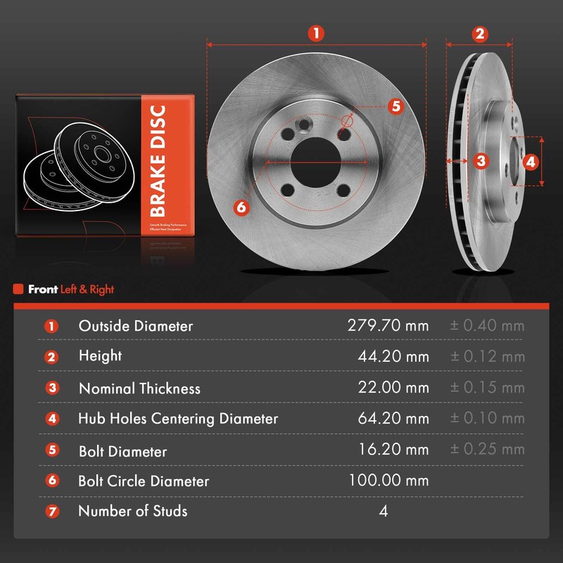 2Pcs Disc Brake Rotors for Mini Cooper 2007 2008 2009-2016 Front Left & Right gallery