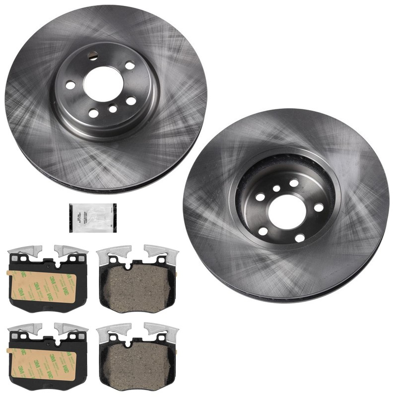 Front Disc Brake Rotors & Euro R90 Pads fits BMW 530i 2017 2020 2023 W/ 348MM