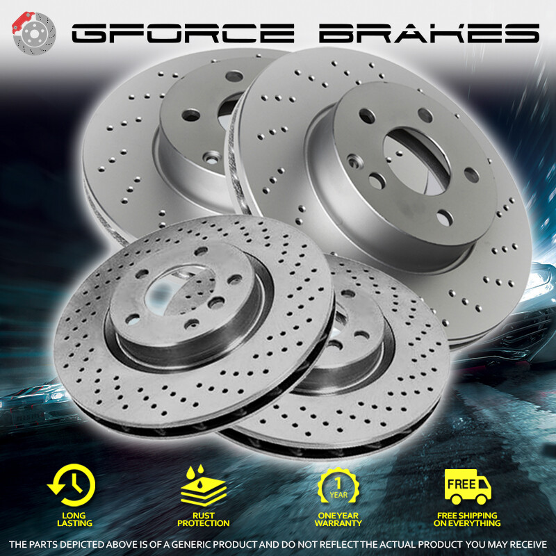 F+R Drilled Rotors for 2010-2013 Audi A3 2WD 2.0L TDI w/ F288mm R253mm