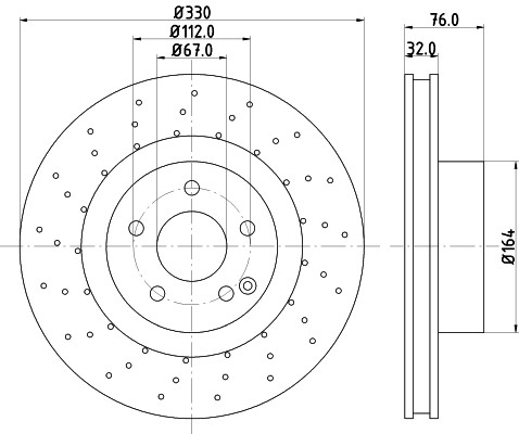Hella 8DD 355 127-461 Brake Disc for Mercedes-Benz