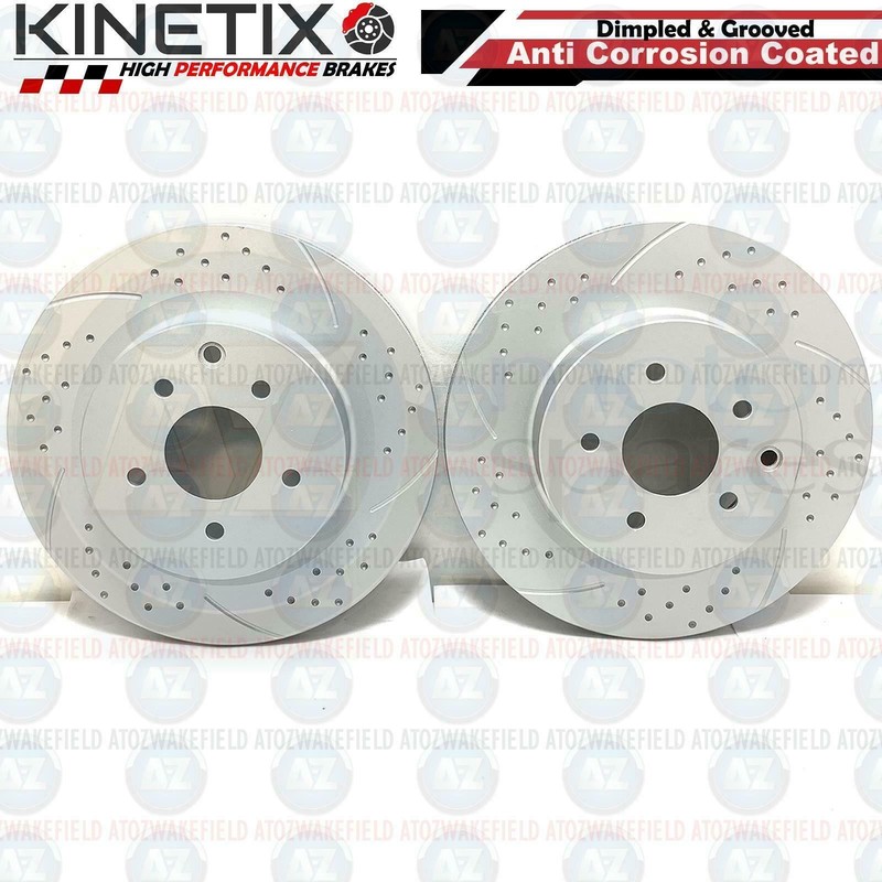 FOR NISSAN 350Z INFINITI G35 REAR DIMPLED GROOVED BRAKE DISCS BREMBO PADS 323mm gallery