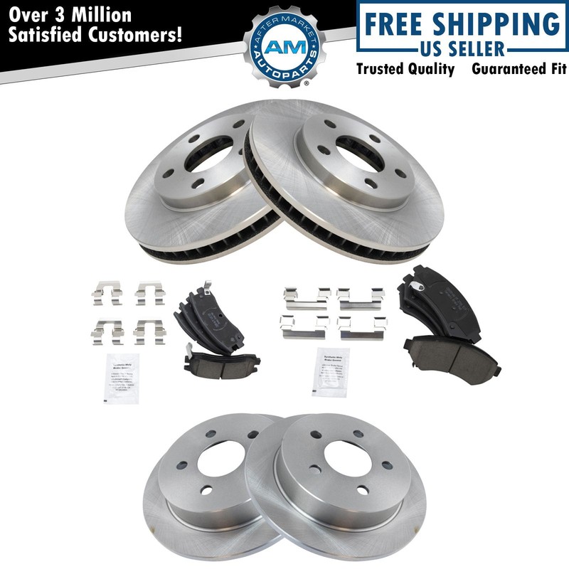 Front & Rear Ceramic Brake Pads & Rotors Kit for Buick Oldsmobile Pontiac