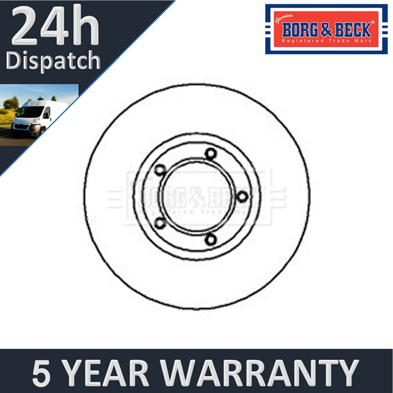 Fits Ford Transit 1991-2000 1x Brake Disc Front Borg & Beck
