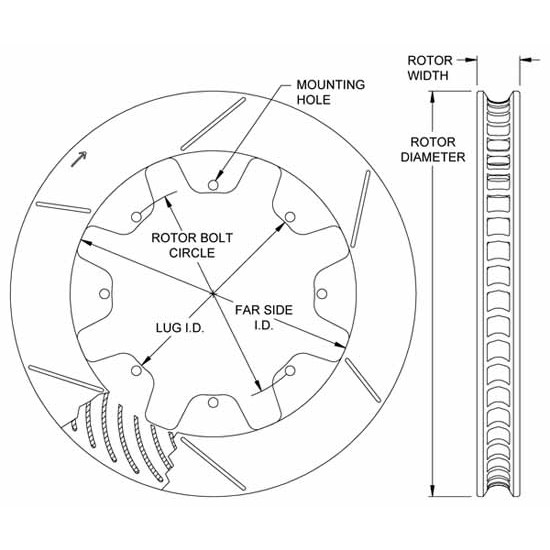 Wilwood 160-12287 GT 36 SPC-37 Curved Vane RH Rotor, 12 x .810 Inch gallery