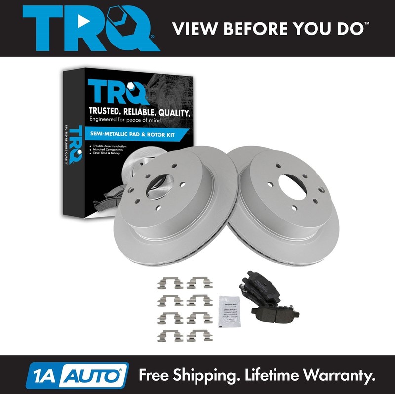 TRQ Rear Metallic Disc Brake Pads & G-Coated Rotors Kit for Infiniti Nissan New