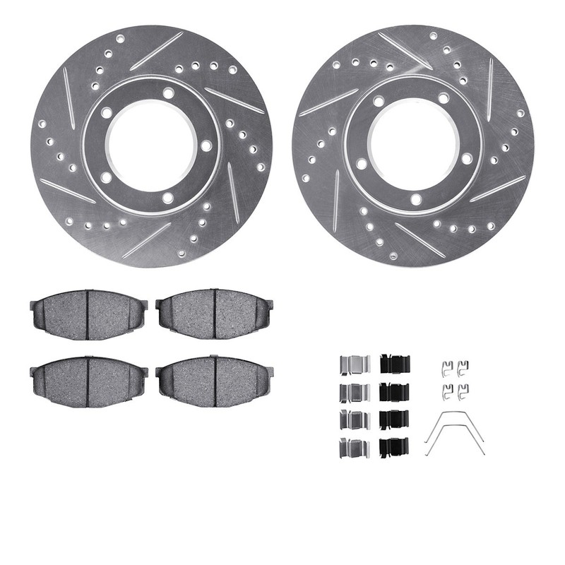 WGUH1-76027 R1 Concepts Brake Disc and Pad Kits 2-Wheel Set Front for Truck