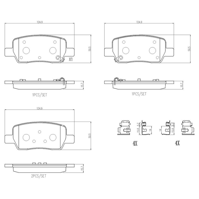 Brembo OEM Front & Rear Ceramic Brake Pads Kit For 2021-2024 Kia Sorento 9 Yr Wa