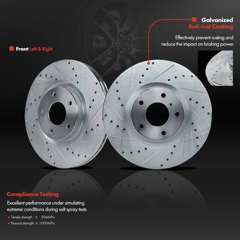 Front Drilled Rotors & Brake Pad + Brake Caliper for INFINITI EX35 M35h Nissan gallery