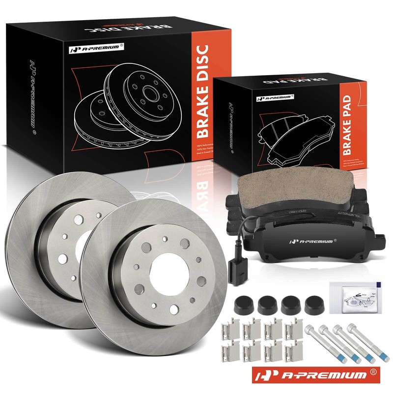 A-Premium Rear Disc Brake Rotors & Ceramic Pad for Ram ProMaster 1500 2500 14-20
