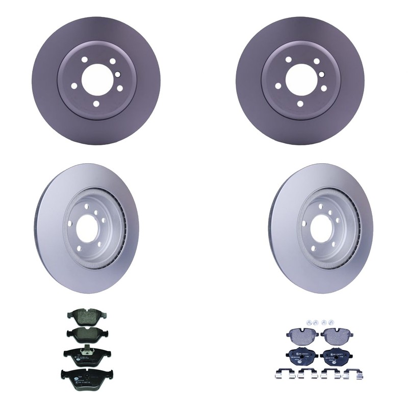 Hella Front Rear Rotors Low-Met Disc Brake Pad Kit For E89 Z4 sDrive35is 11-16