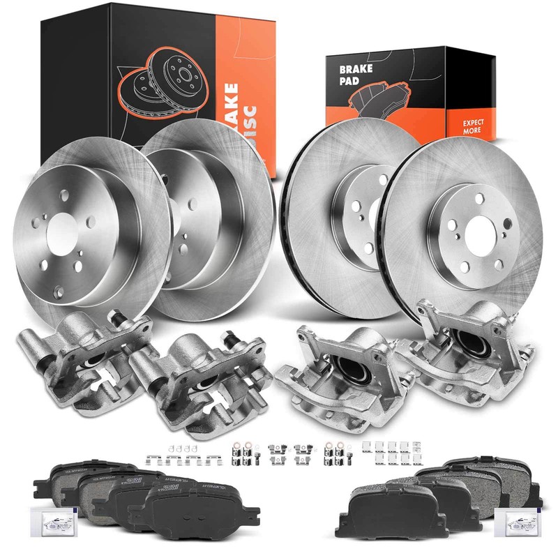16x Disc Brake Rotors & Brake Pads + Brake Calipers for Scion tC Front & Rear