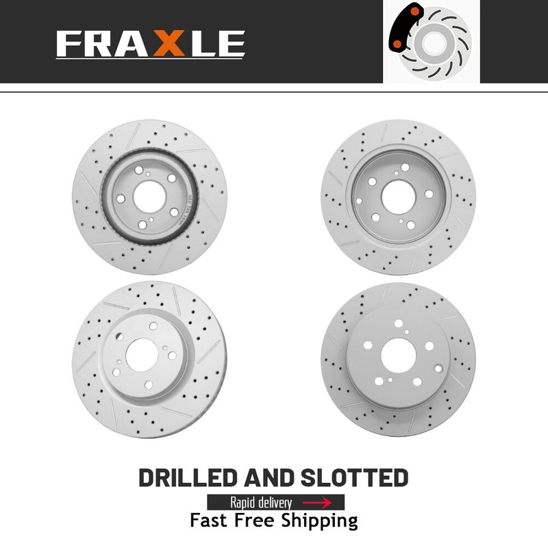296mm Front + 281mm Rear Brake Rotors for 2006-2018 Toyota RAV4 Brake Kits Set