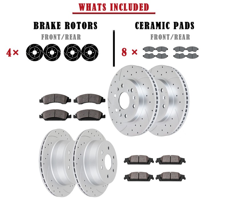 Front and Rear Brake Rotors Pads fit for GMC Sierra 1500 Chevrolet Tahoe Brakes gallery