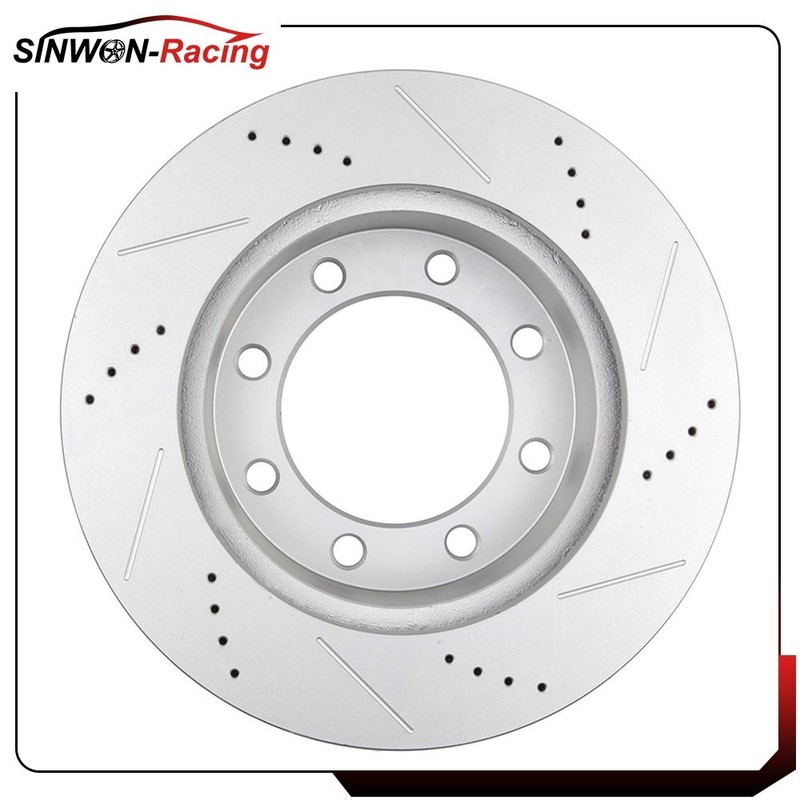 Front Brake Rotor Ceramic Pads Drill & slot For 05-12 Ford F350 Super Duty 4WD gallery