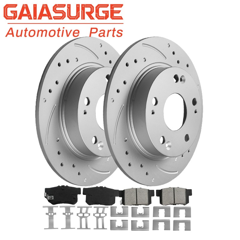 For 03 04 05 06 2007 Honda Accord TSX Rear Drilled Brake Rotor Brake Pad Kit