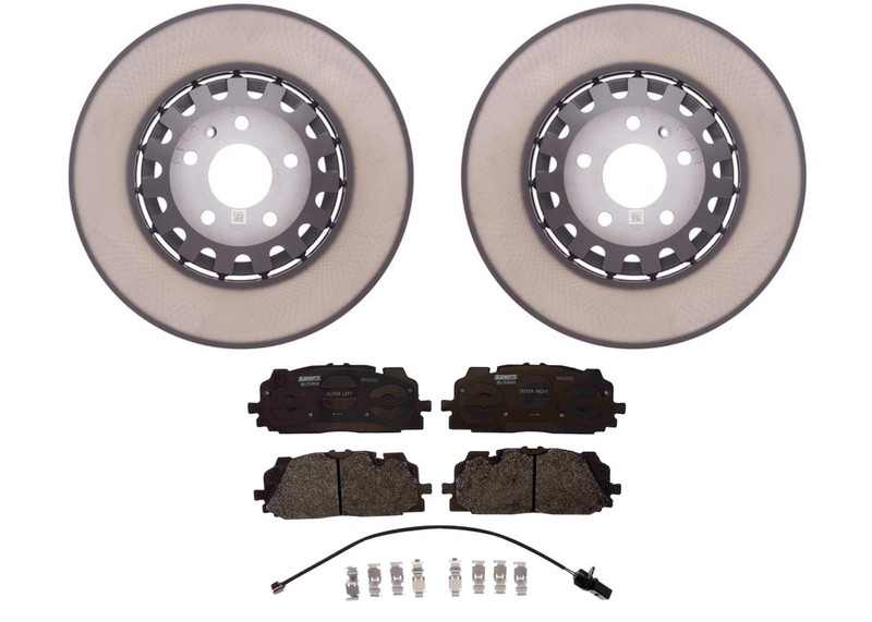 For 17-24 Audi Q7 Q8 375MM 6 Piston Caliper Coated Front Disc Brake Rotors Pads