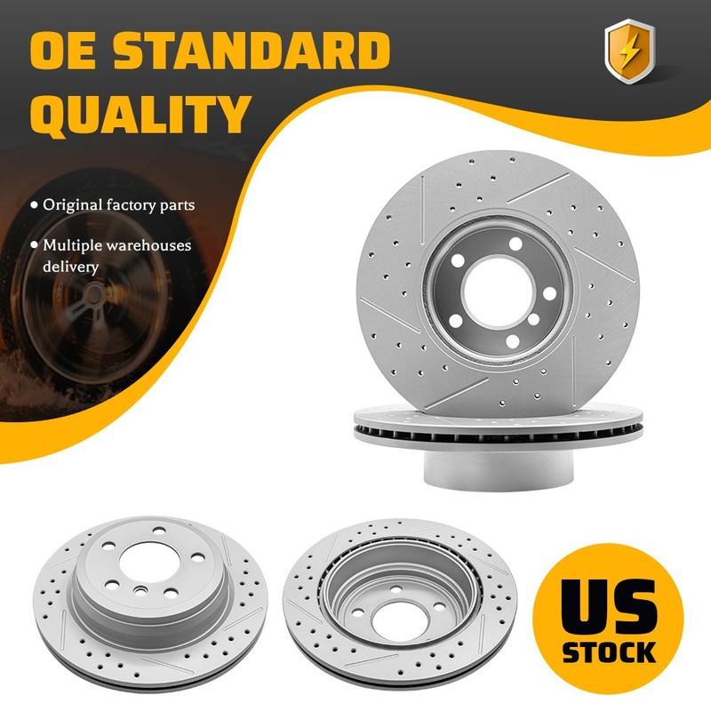 Front + Rear Drilled Brake Rotor for BMW 320i 328d 328i 330i 428i 430i GT xDrive