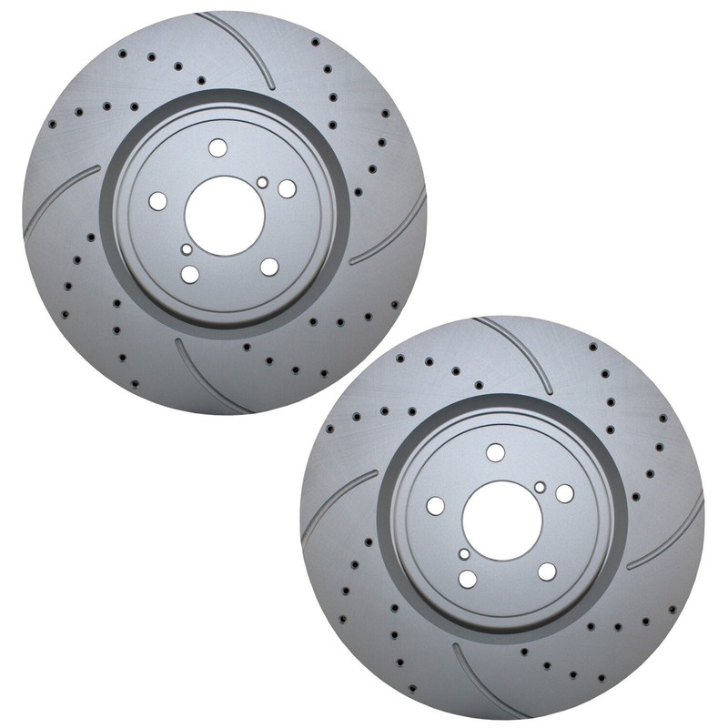 Bison Performance Pair Front Coat Drilled 316mm Brake Rotors for Forester Legacy