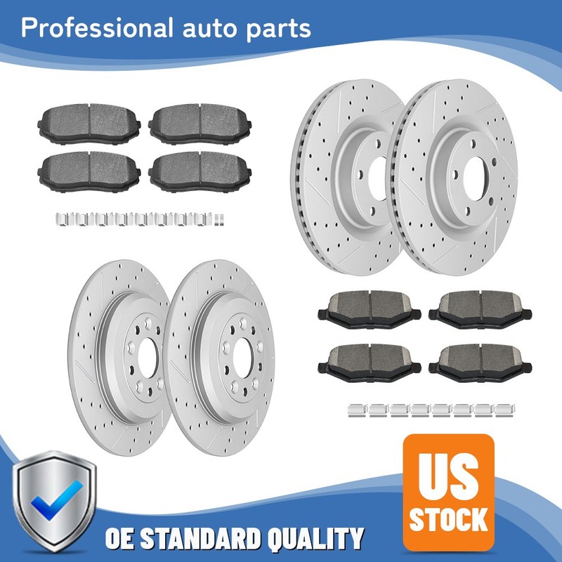 320mm Front 330mm Rear Disc Rotor Brake Pads For Ford Edge 2011-2012 Lincoln MKX