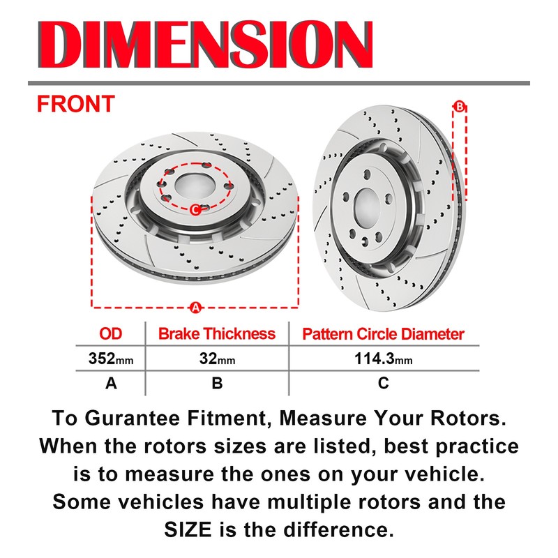 Front Rear Slotted Rotors Disc Brake Pads Fit Ford Explorer Flex Lincoln MKS MKT gallery