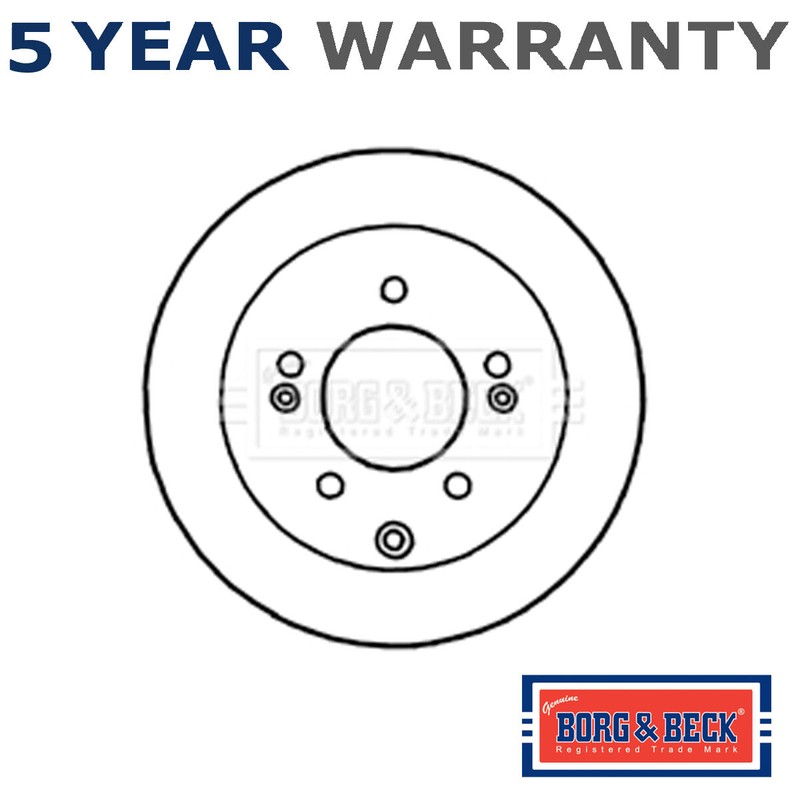 Borg & Beck Rear 1x 1x Brake Disc Fits Kia Soul 2009-2014 Cerato 2010- 1.6 CRDi