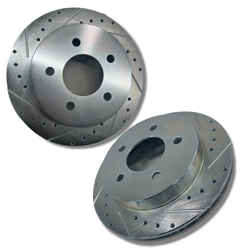 63-87 C10 Rear Disc Conversion Kit 5 Lug Drilled and Slotted with Black e-brake gallery