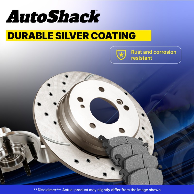 Front Drilled Slotted Brake Rotors Premium Pads Hubs for Dodge, Ram 1500 06-09 gallery
