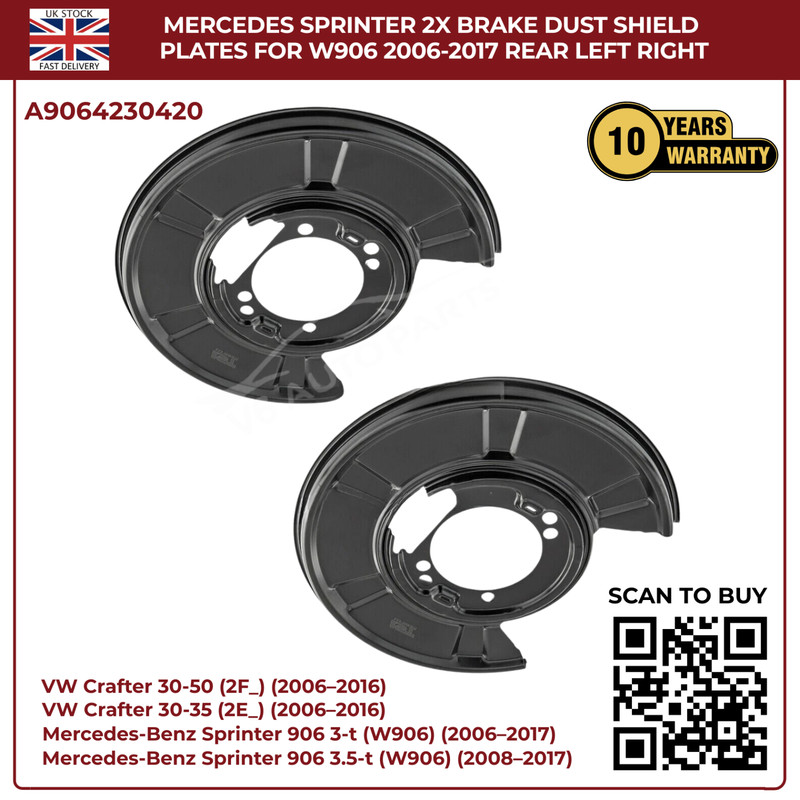 Brake Discs Dust Covers Plate Shield SET Rear Left Right For VW Crafter 2006 -16 gallery