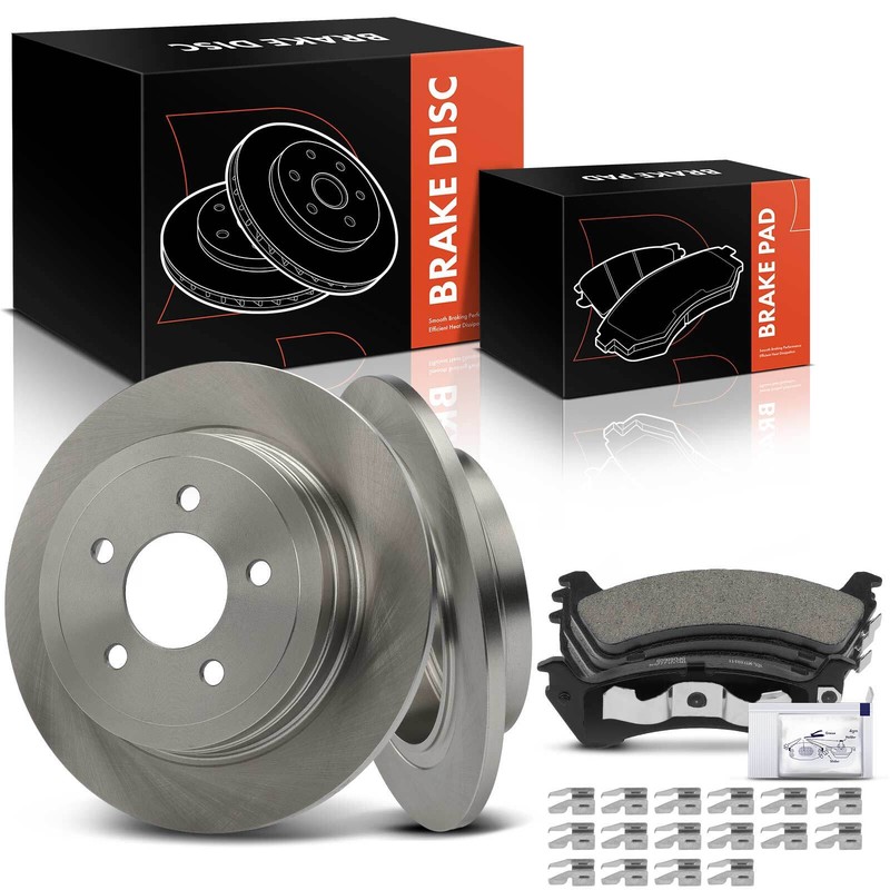 Disc Brake Rotors + Ceramic Brake Pads for Ford Explorer Sport 2003-2003 Rear