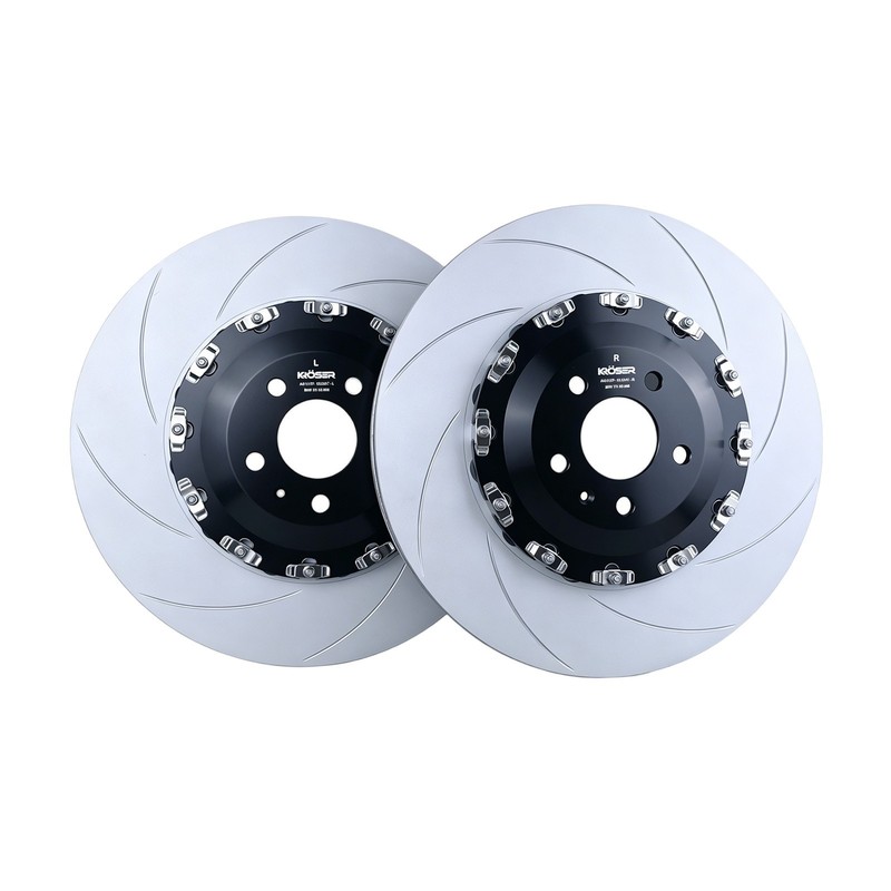 2-Piece Front Float Slotted Brake Rotor For AUDI A6 A8 S6 SQ7 SQ8 Etron (10-25) gallery