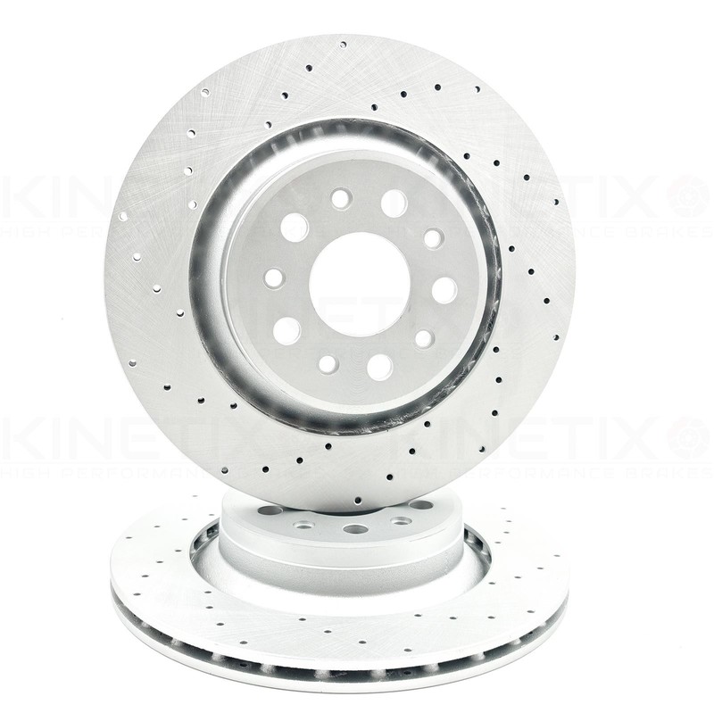 FOR MASERATI LEVANTE 3.0 D Q4 (M161) CROSS DRILLED REAR BRAKE DISCS PAIR 330mm