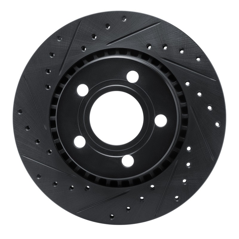 For Audi Quattro 83-85 Brake Rotor eLINE Drilled & Slotted 1-Piece Front Driver