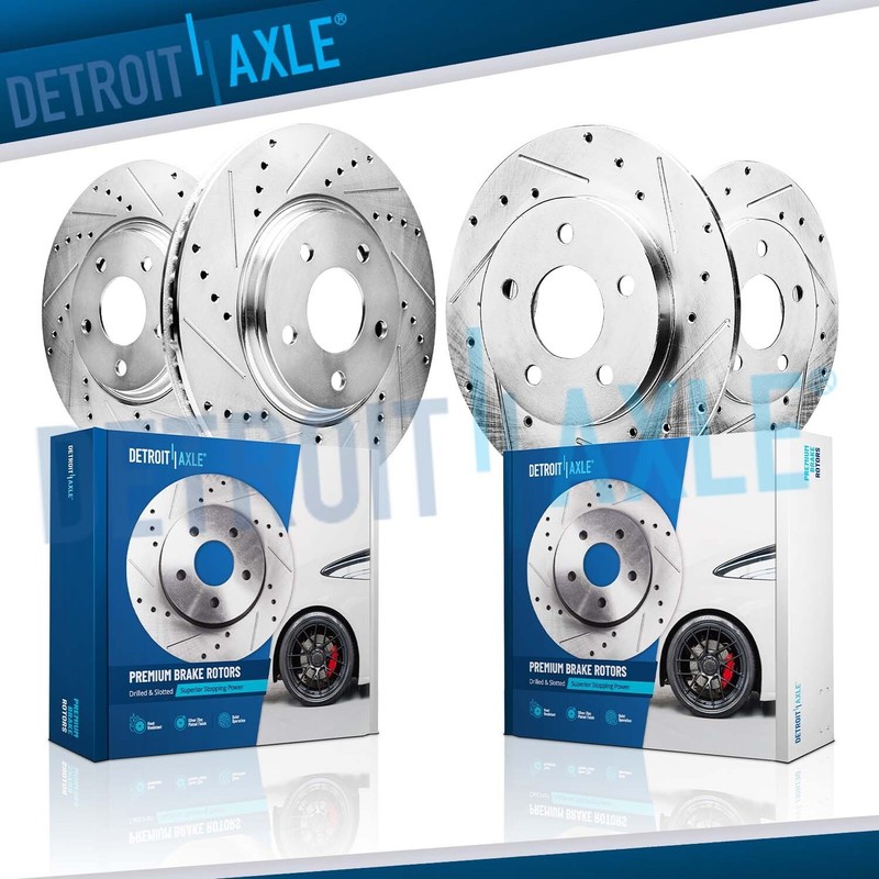 277mm Front + 266mm Rear DRILLED Brake Rotor for Subaru Impreza 9-2X Forester