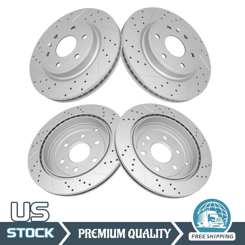 4PCS Front & Rear Disc Brake Rotors for Chevy Traverse GMC Acadia Buick Enclave