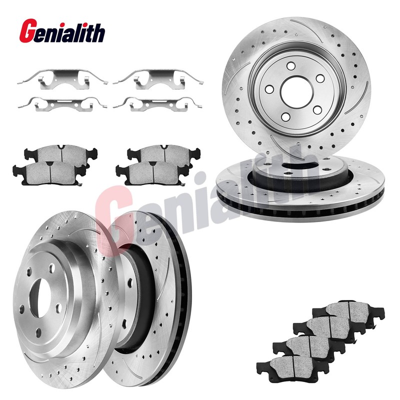 Front Rear Brake Rotors Ceramic Brake Pads Kit for Jeep Grand Cherokee 2011-2020