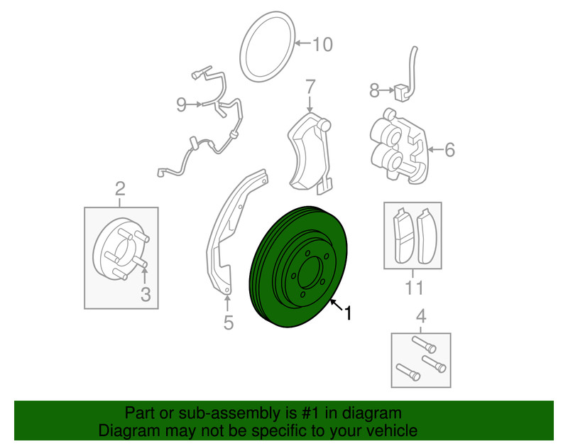 Genuine Front Disc Brake Rotor Assembly 6U2Z-1V125-CC gallery