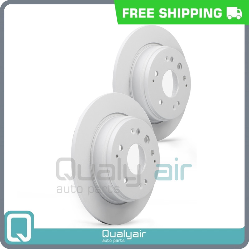 New 2PCS Rear Coated Solid Disc Brake Rotor Fits Acura TL, Element