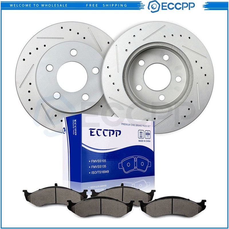 Front Disc Rotors Ceramic Brake Pads for Jeep Grand Cherokee Wrangler Comanche