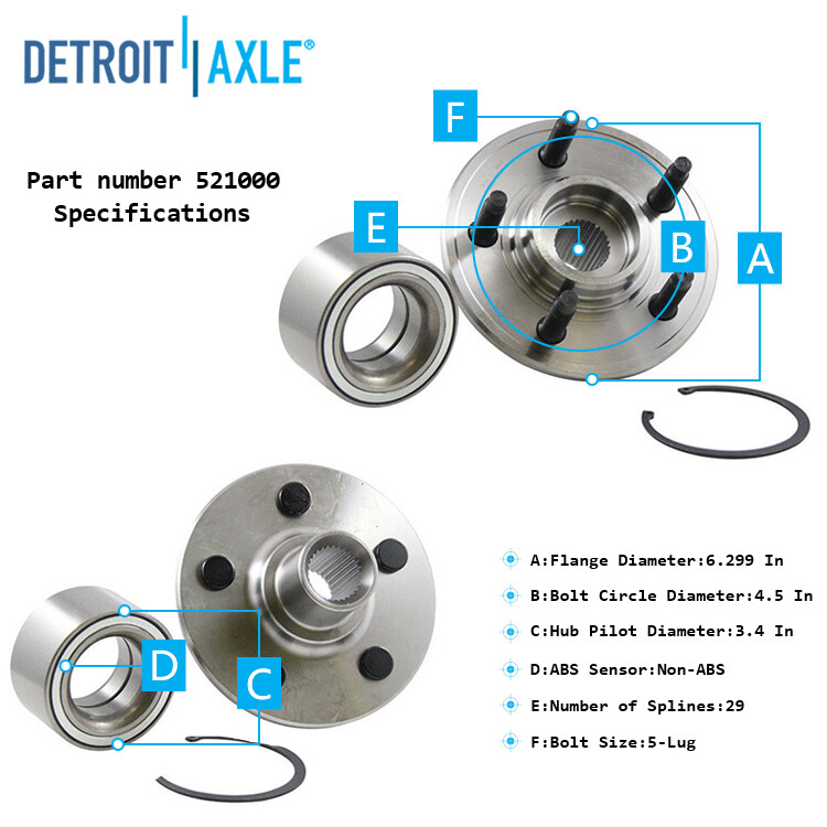 Rear Wheel Bearing Hub Brake Rotors Pads for Ford Explorer Mercury Mountaineer gallery
