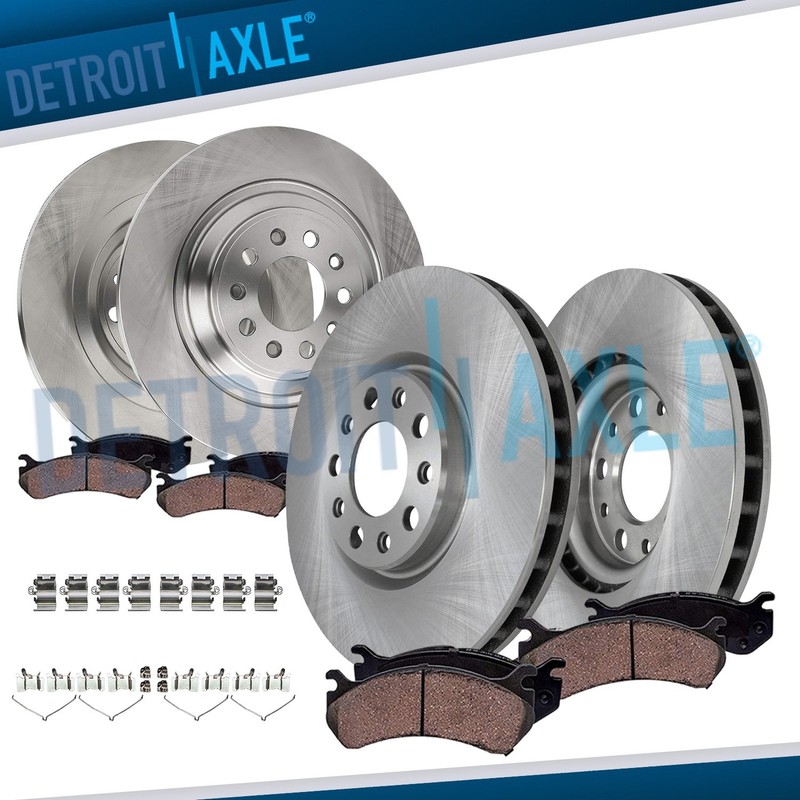 8pc Front & Rear Brake Rotors Ceramic Brake Pads for 2016-2023 Jeep Cherokee