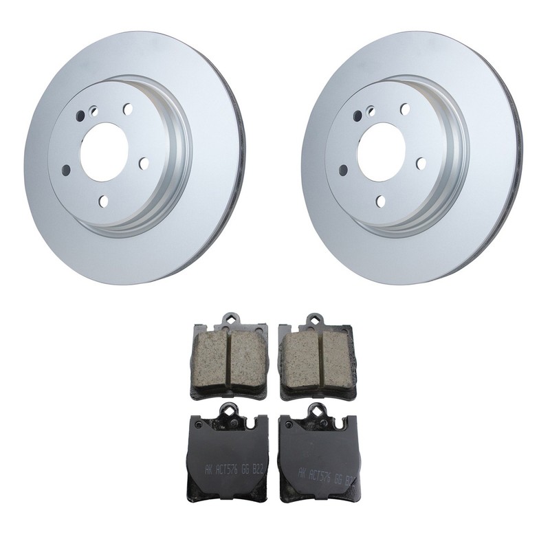 Hella Rear Rotors Akebono EURO Ceramic Disc Brake Pads Kit For W210 E55 AMG Base