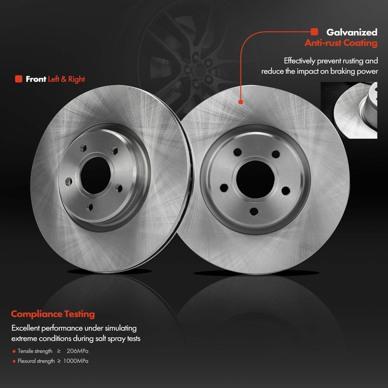 12Pcs Front & Rear Side Disc Rotors & Ceramic Brake Pads for Ford Escape 13-16 gallery
