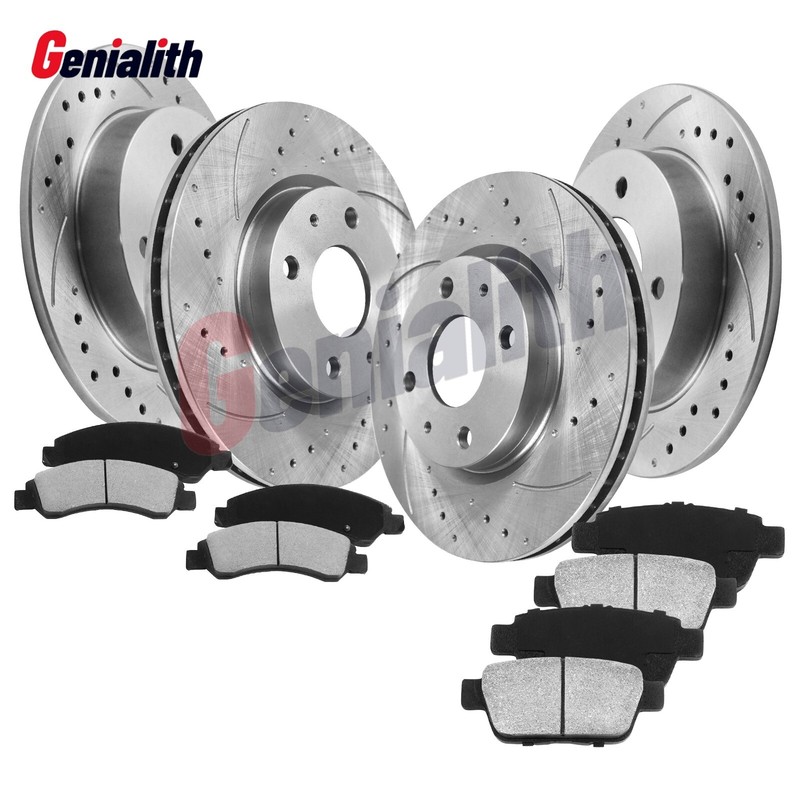 Front & Rear Disc Rotors Ceramic Brake Pads for 2012-2017 Hyundai Accent Kia Rio