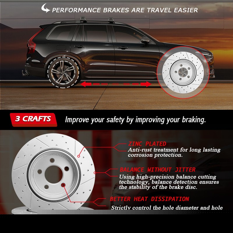 Front & Rear Disc Brake Rotor for 2011 - 2020 Dodge Durango Jeep Grand Cherokee gallery